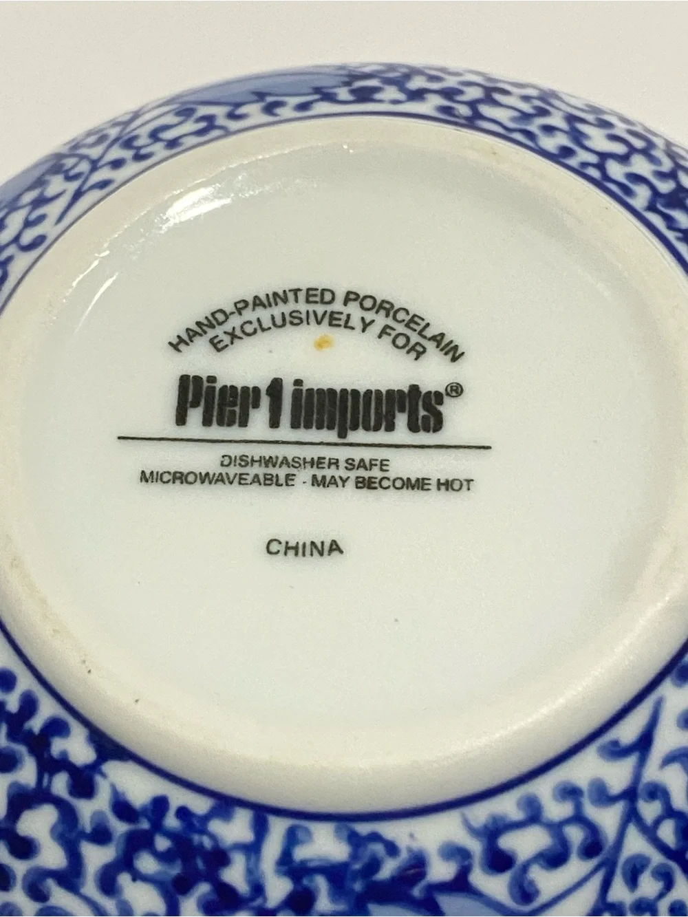 Pier 1 Blue White Porcelain Nesting Measuring Cups Handpainted Set of 4 Floral